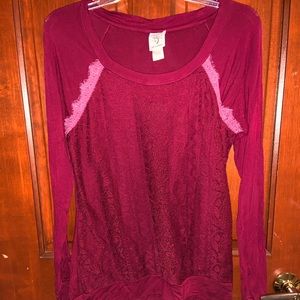 Maroon lace top